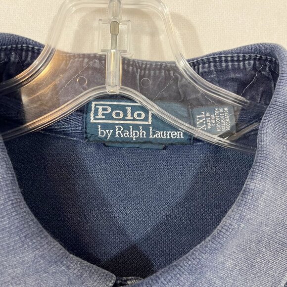 Vintage Polo Ralph Lauren Custom Fit Blue Polo Shirt Chest Pocket Men's Size XXL - Picture 5 of 7